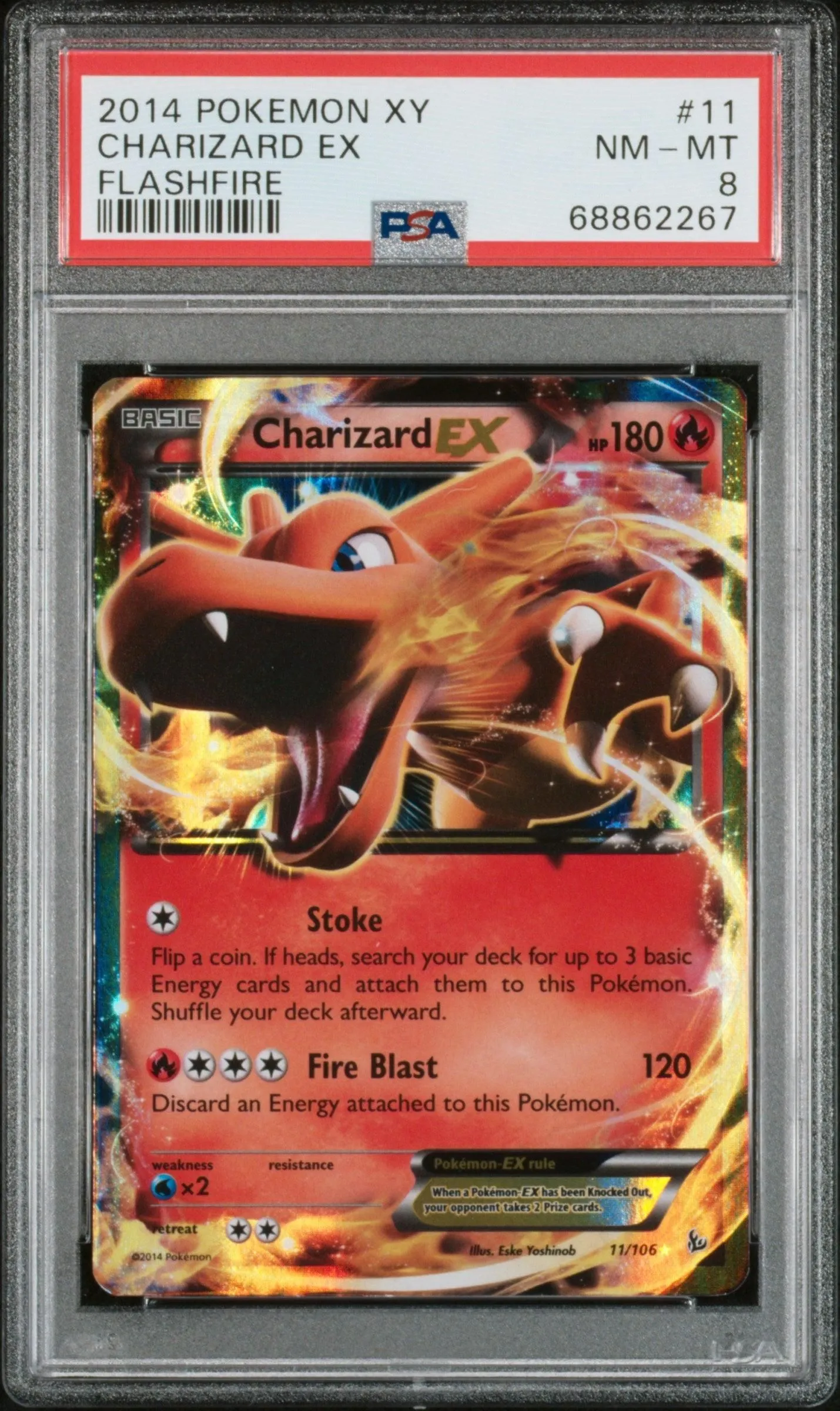 2014 Pokemon Xy Flashfire Flashfire Charizard Ex 8 PSA #11