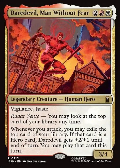 Daredevil, Man Without Fear (Borderless) (0324) (Foil) Near Mint MTG