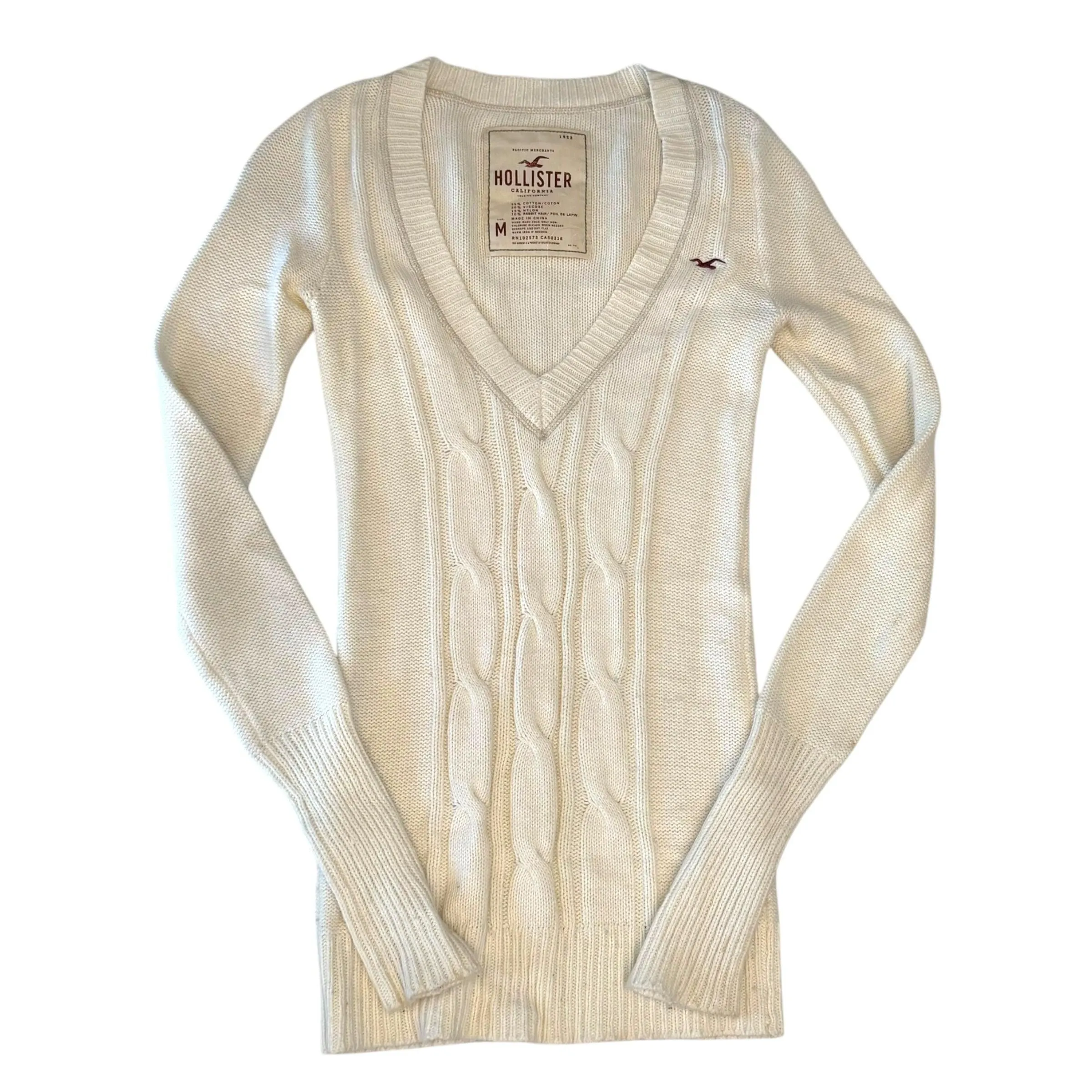 Hollister - Cable Knit Cream Long Sleeve Vintage Y2K Sweater Dress
