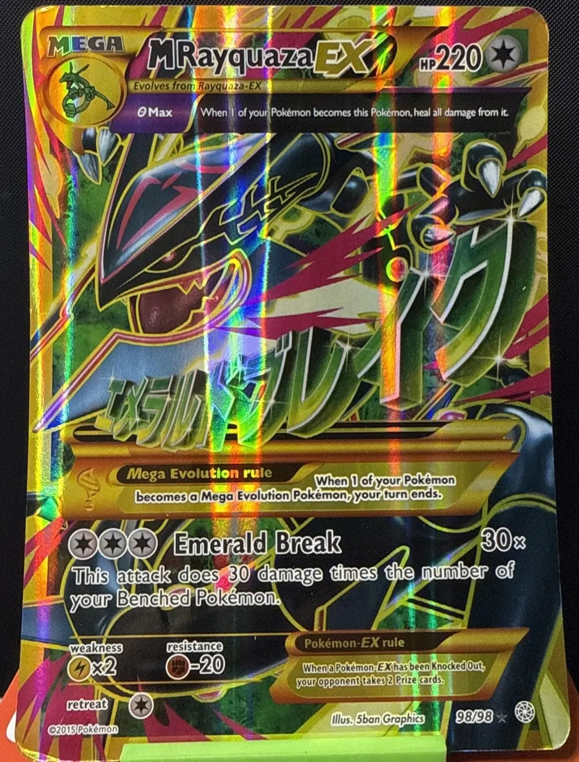 Jumbo Pokémon M Rayquaza EX Full Art Holo Ultra Rare 98/98 XY Ancient Origins