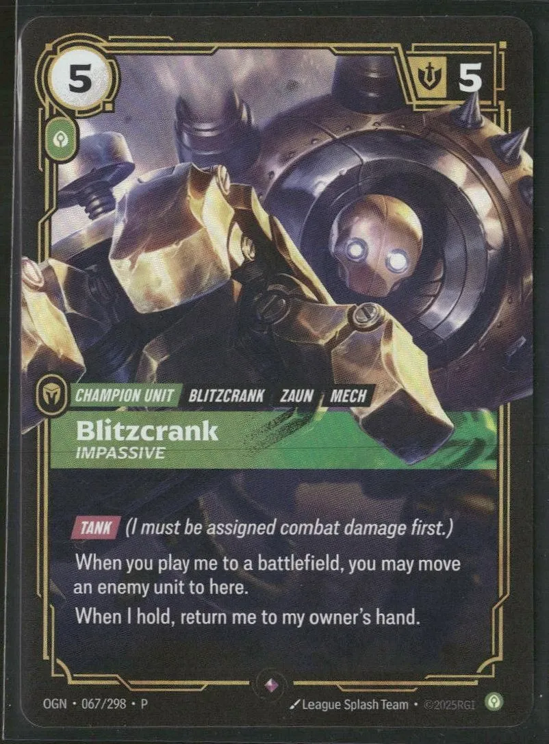 Blitzcrank, Impassive #067/298 Foil - Riftbound Organized Play Promotional Cards