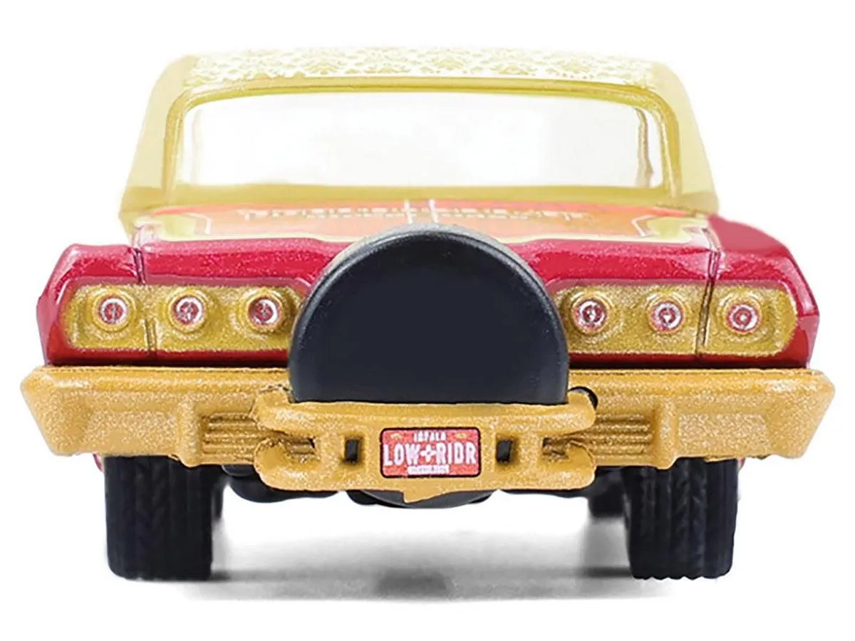 1963 Chevrolet Impala Lowrider "Michael Heralda Special Edition" Red Metallic with Cream Top and Interior with Gold Graphics "Hobby Exclusive" Seri...