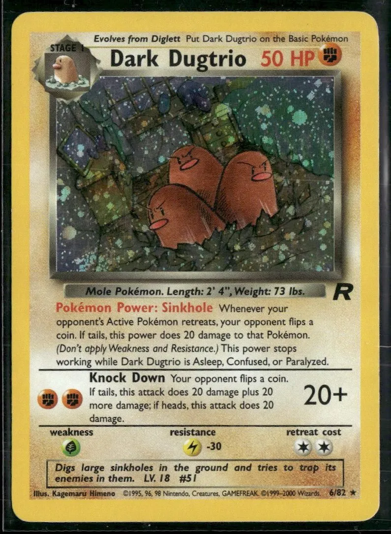 Team Rocket Dark Dugtrio (6) #06/82