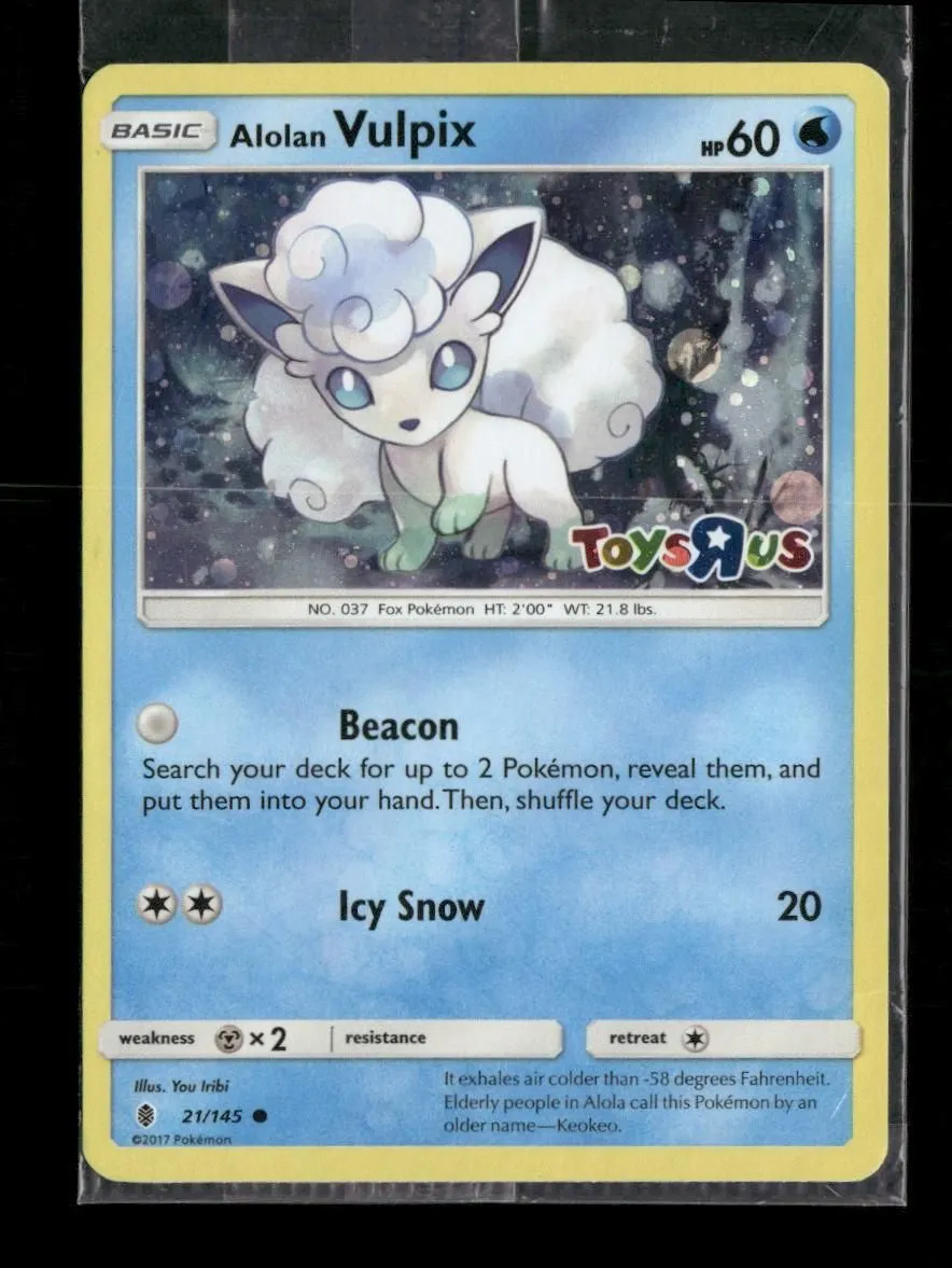 Miscellaneous Cards & Products Alolan Vulpix (Toys-R-Us Stamp) #021/145 Sealed