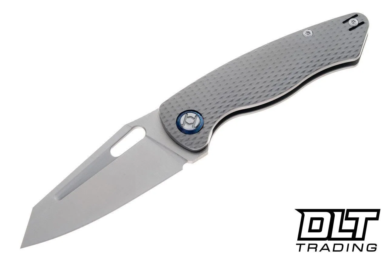 Kunwu Verta Geronimo - Beadblast Grey Diamond Textured Titanium - Satin Vanax Blade