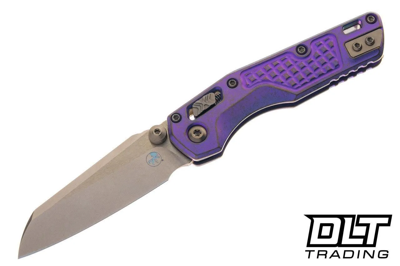 Microtech MSI Mini Ram-Lok - Royal Purple Frag Titanium - Bronze Accents - Bronzed Stonewashed Blade - Marfione Select - 210M-13FRMS5