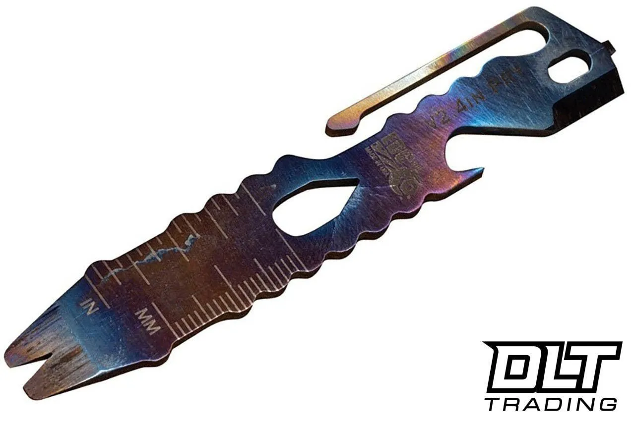 EDC Tool Every Day Pry Bar Multi Tool - 4" Flame Titanium