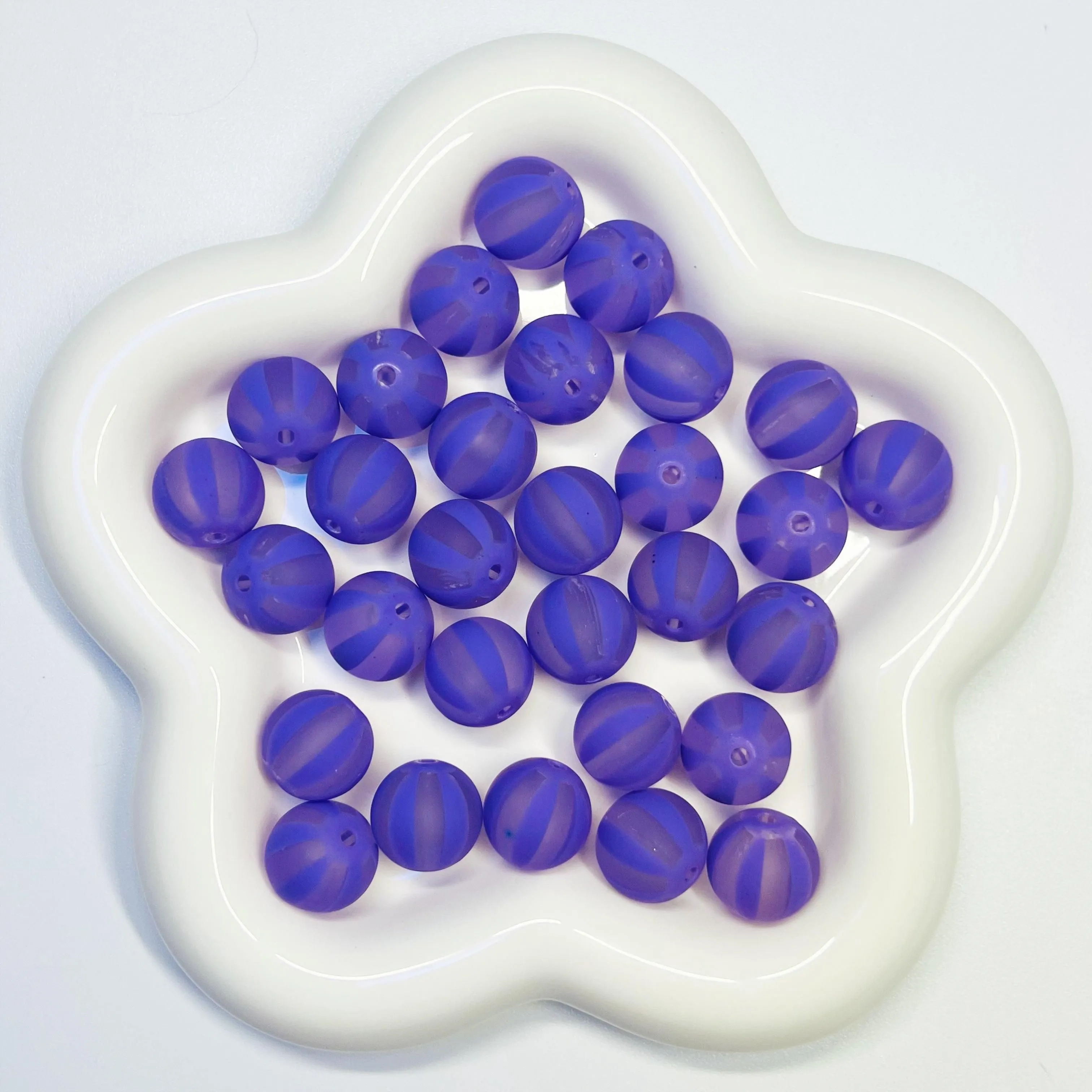 A9 - 16mm Frosted Purple Stripe - 15pcs