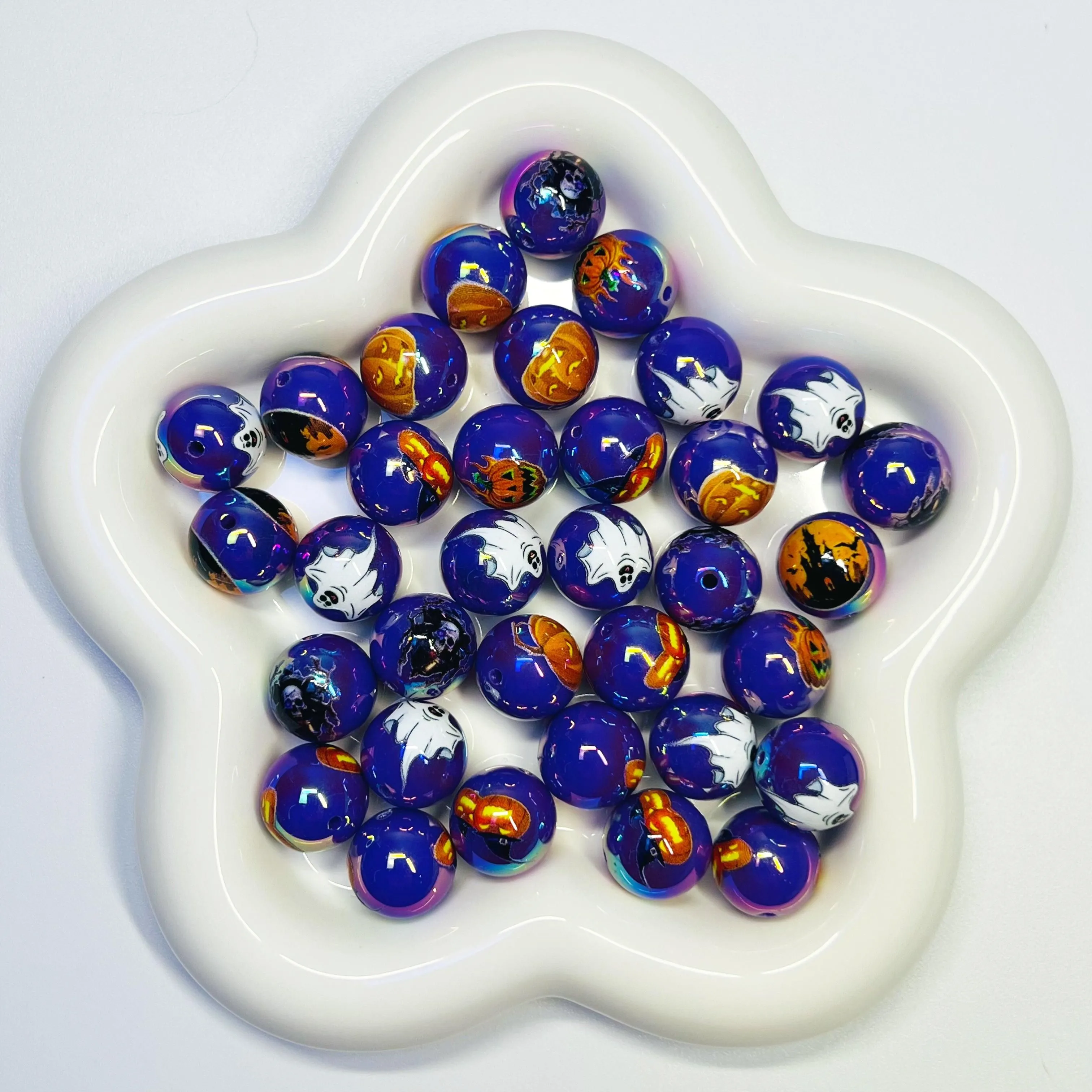 A7 - 16mm Purple Halloween Printed - 15pcs