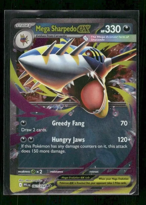 Mega Sharpedo ex 2025 Mega Evolution: Phantasmal Flames #61/94 Double Rare