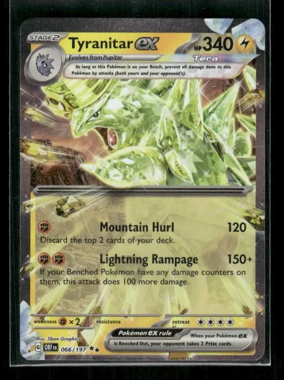 Tyranitar ex 2023 Scarlet & Violet: Obsidian Flames #66/197 Double Rare