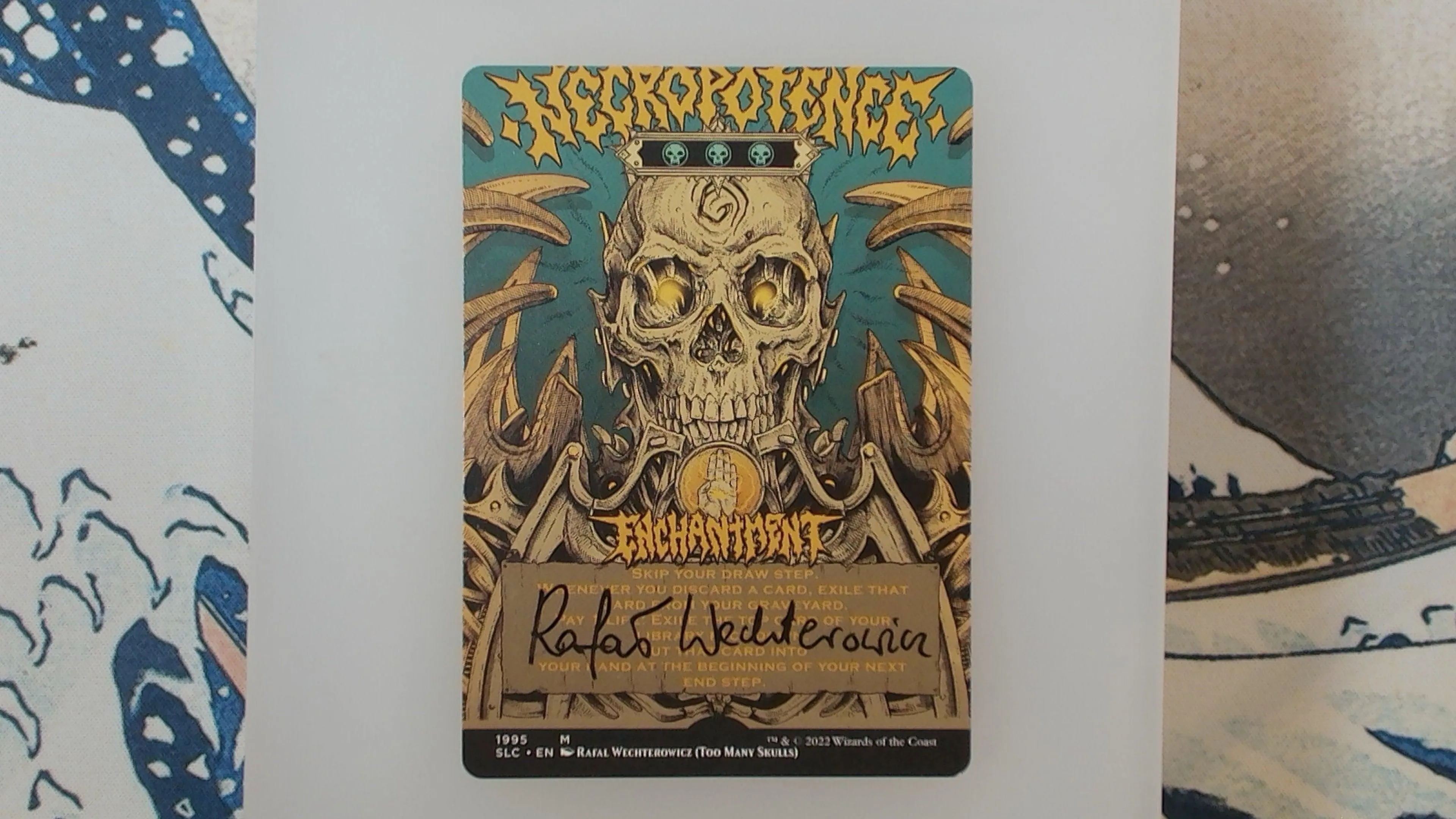 Artist Proof w/ Painted Back (ink) - Rafal Wechterowic - Necropotence Secret Lair Countdown 2022 Signed MTG