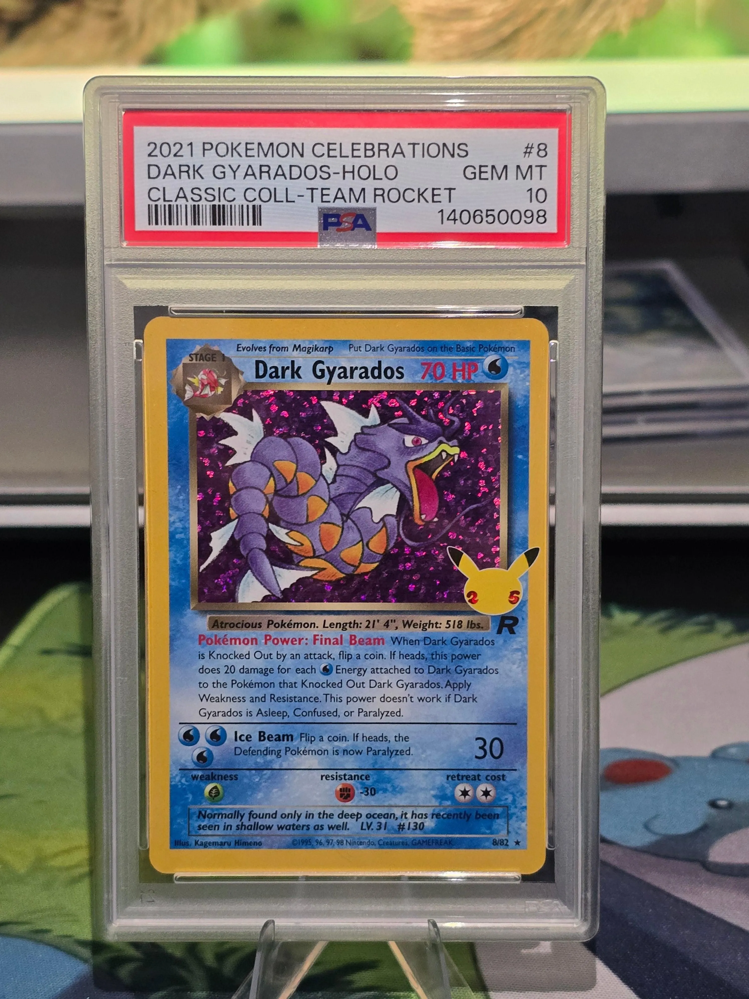 Dark Gyarados #8/82 — Celebrations: Classic Collection (2021) — PSA 10 Gem Mint