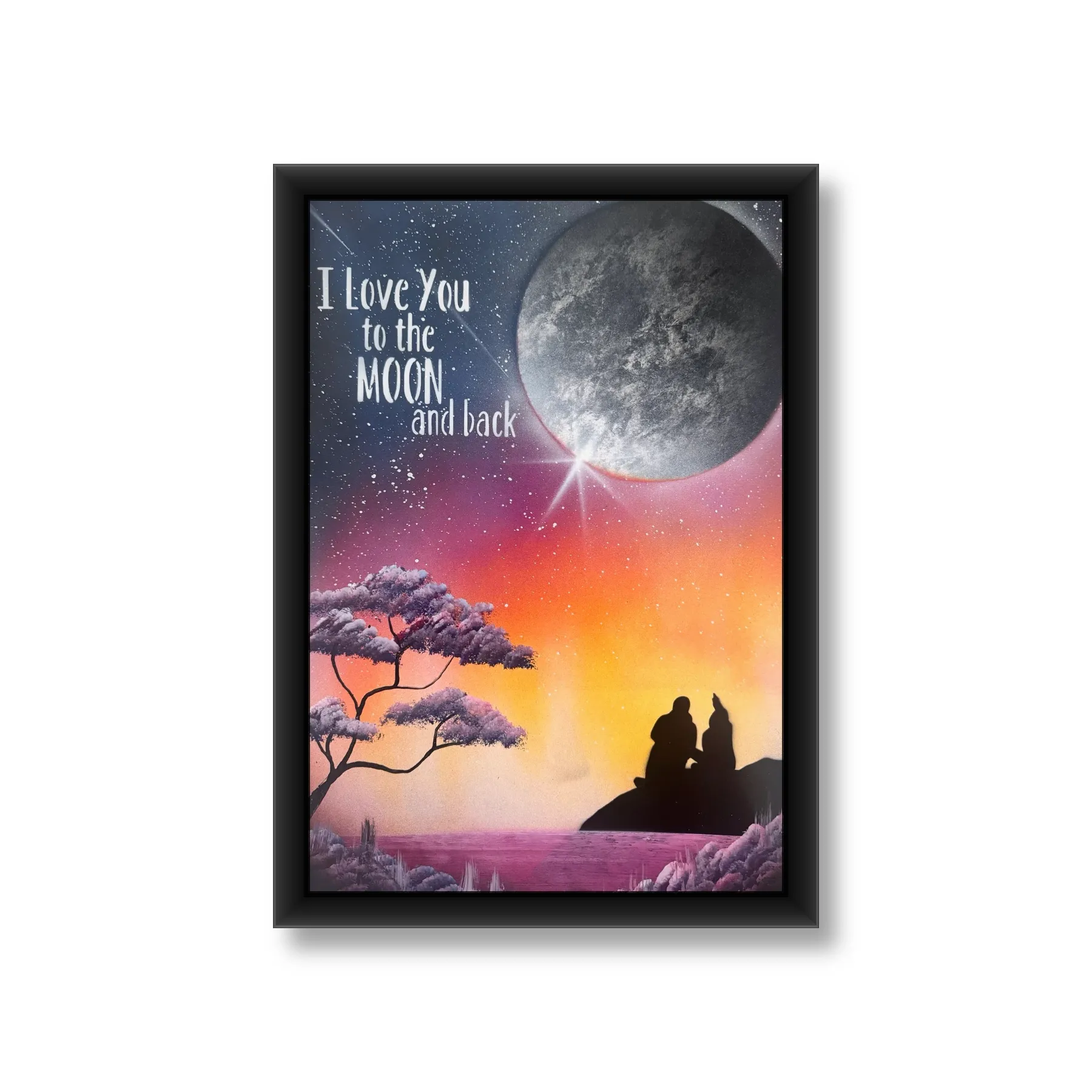 TO THE MOON AND BACK — ORIGINAL SPRAY PAINT PAINTING
