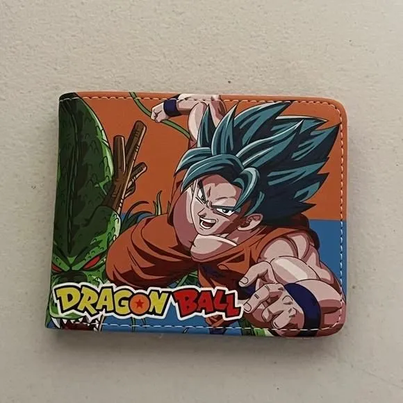 Product image for 18. Dragonball Z Goku Shenron Pleather Wallet New Orange Blue Anime