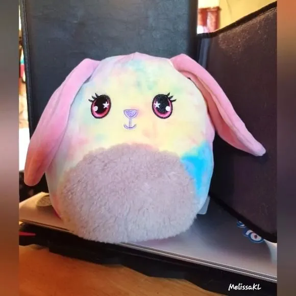 Product image for Squishmallows Cotton CANDY Bunny Rabbit Plush Tie Dye Easter Kellytoy 8” scented