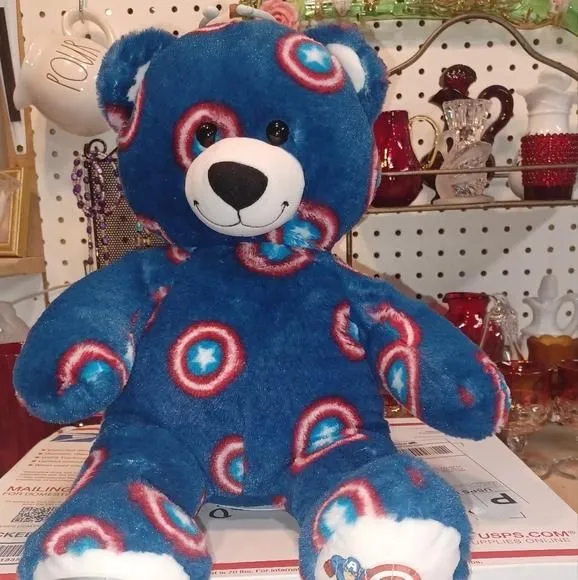 Product image for Build A Bear Workshop Marvel Captain America Teddy Bear 17" Plush Stuffed