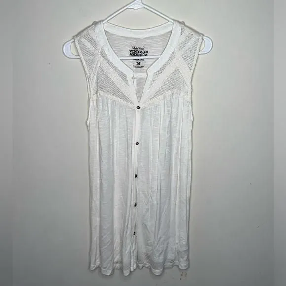 Product image for nine west vintage america sleeveless blouse white size medium flowy summer