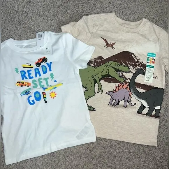 Product image for boys t-shirt shorts sleeve size 5T set of 2 NEW NWT