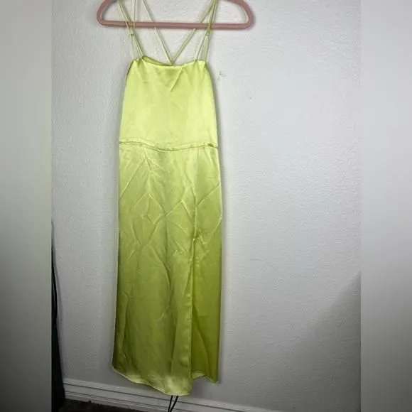 Zara satin neon yellow strappy dress  Whatnot: Shop, Sell, Connect