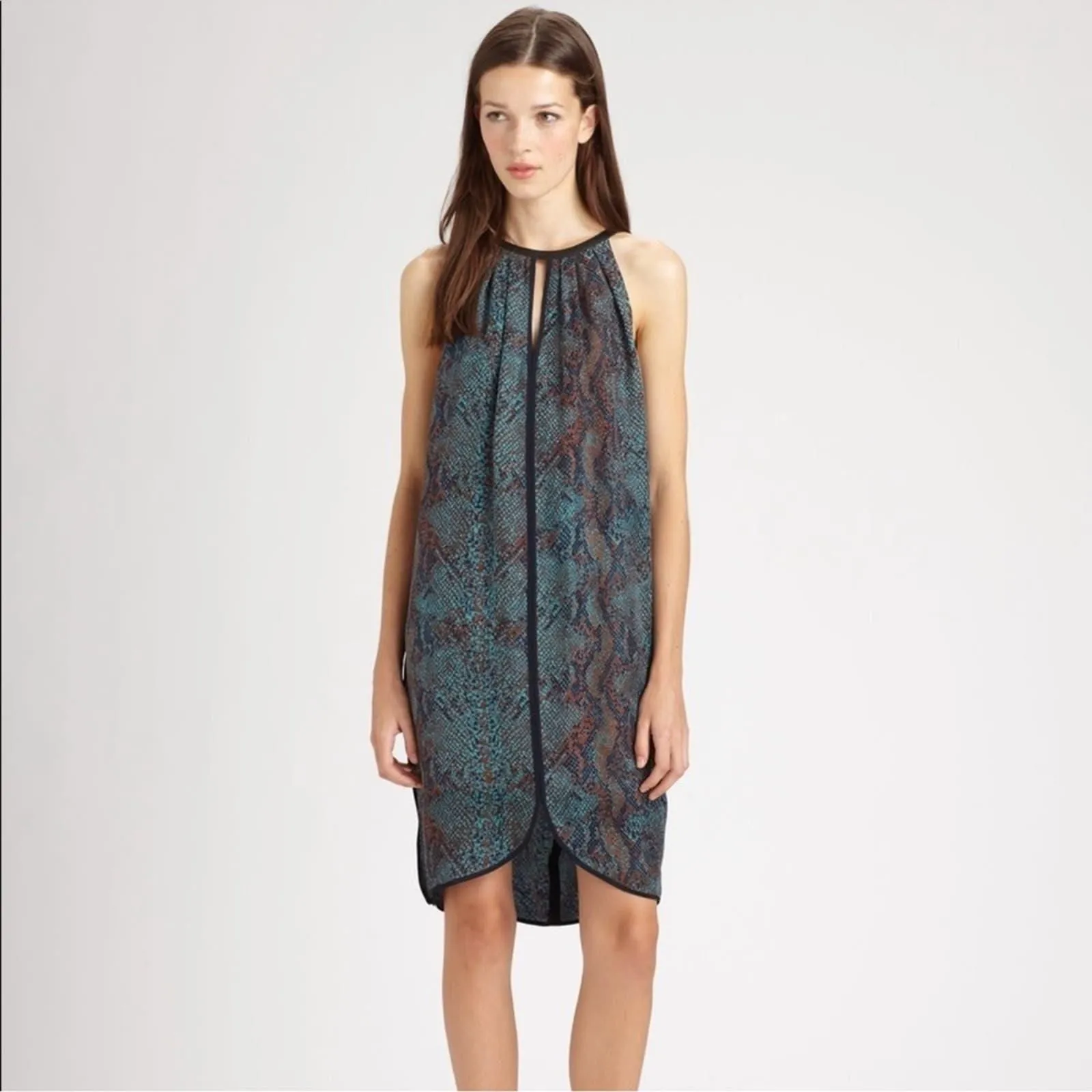 Product image for Rebecca Taylor Python Snake Print Silk Dress