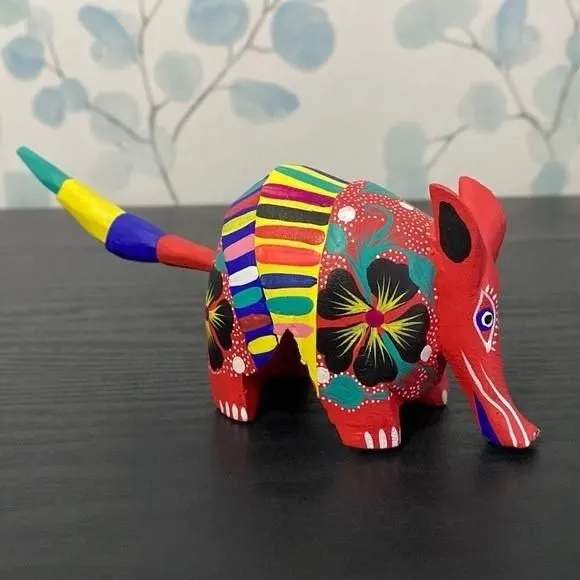 Product image for Handcrafted Armadillo Alebrije Wood Carved Figurine
