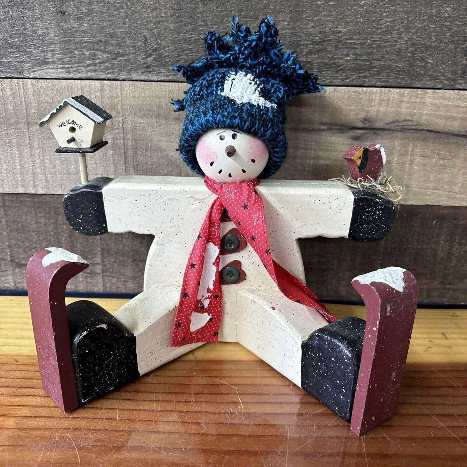 Product image for Wooden Snowman Shelf Sitter Holiday Decor