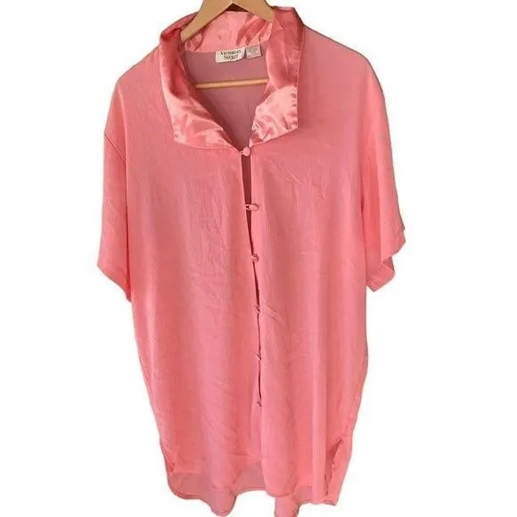 Product image for Vintage Victorias Secret Pink Button Up Top Small