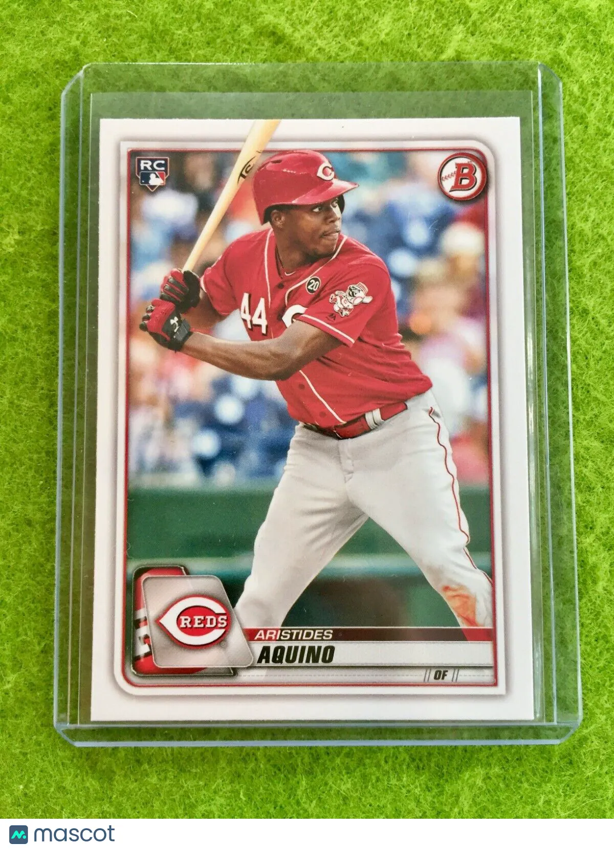 Product image for ARISTIDES AQUINO ROOKIE CARD JERSEY #44 CINCINNATI REDS RC 2020 Topps BOWMAN  rc