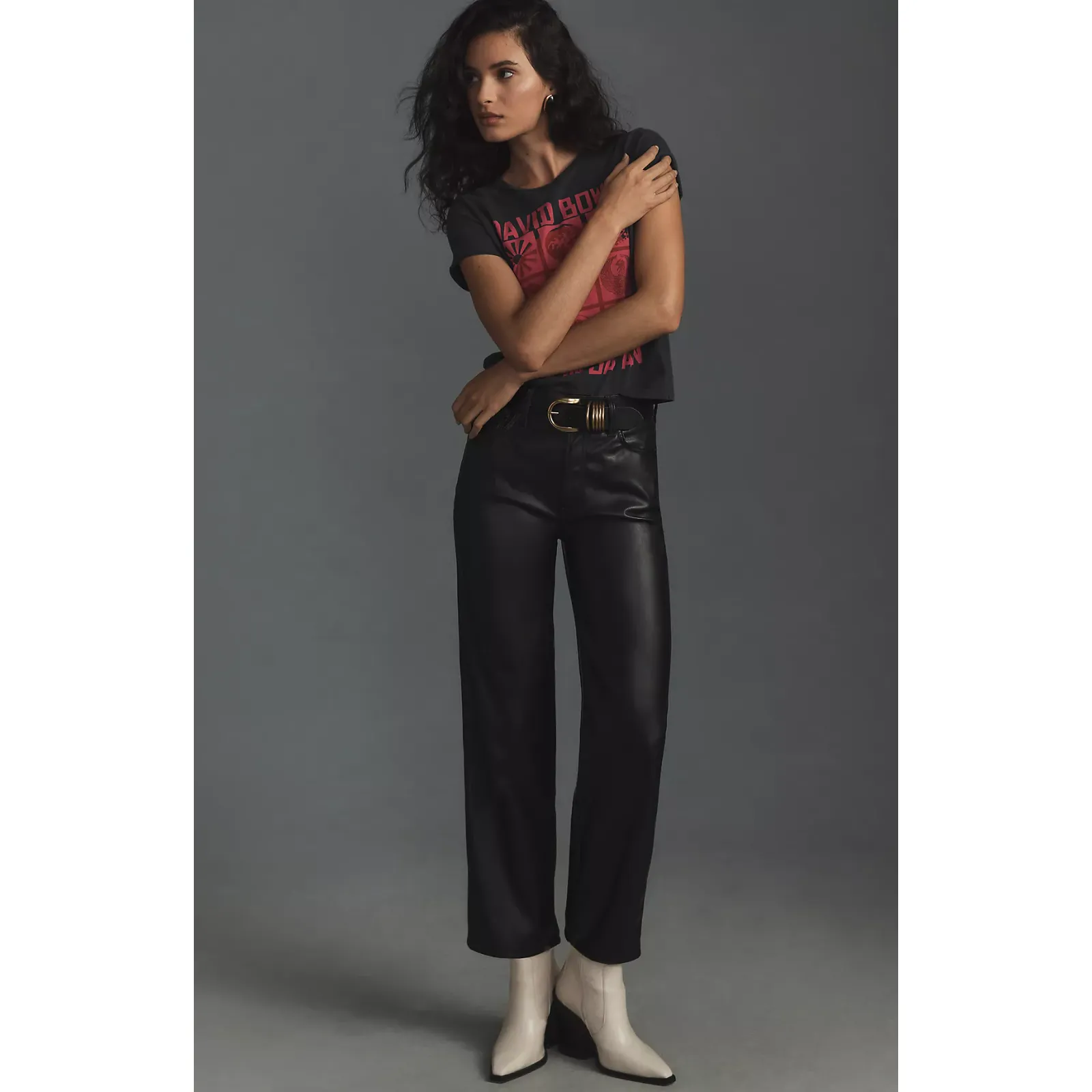 Product image for MOTHER The Rambler Zip Ankle Faux Leather Pants - New 31 waist