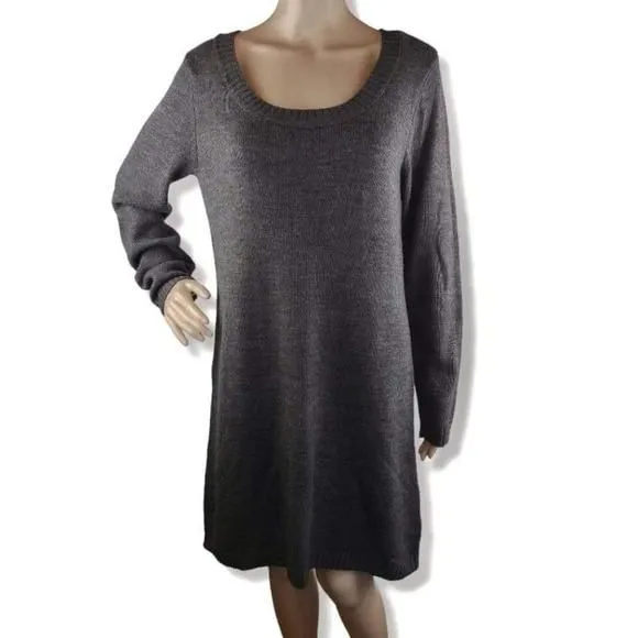 Product image for AGB Sweater Dress Medium  Grey Acrylic Ribbed Classic