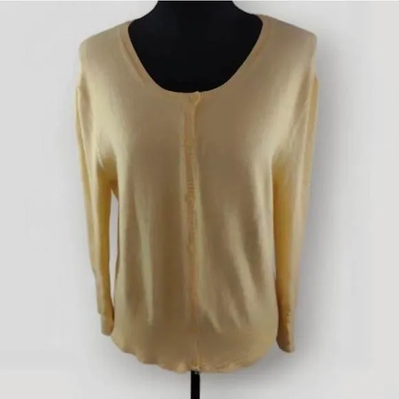 Product image for Mossimo Women Sweater Lightweight Cotton Nylon Spandex Yellow