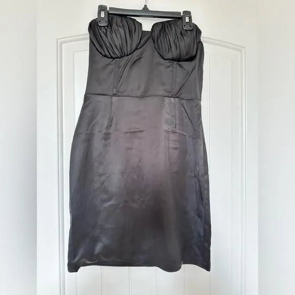 Product image for NWT! NAKED WARDROBE SATIN STRAPLESS DRESS