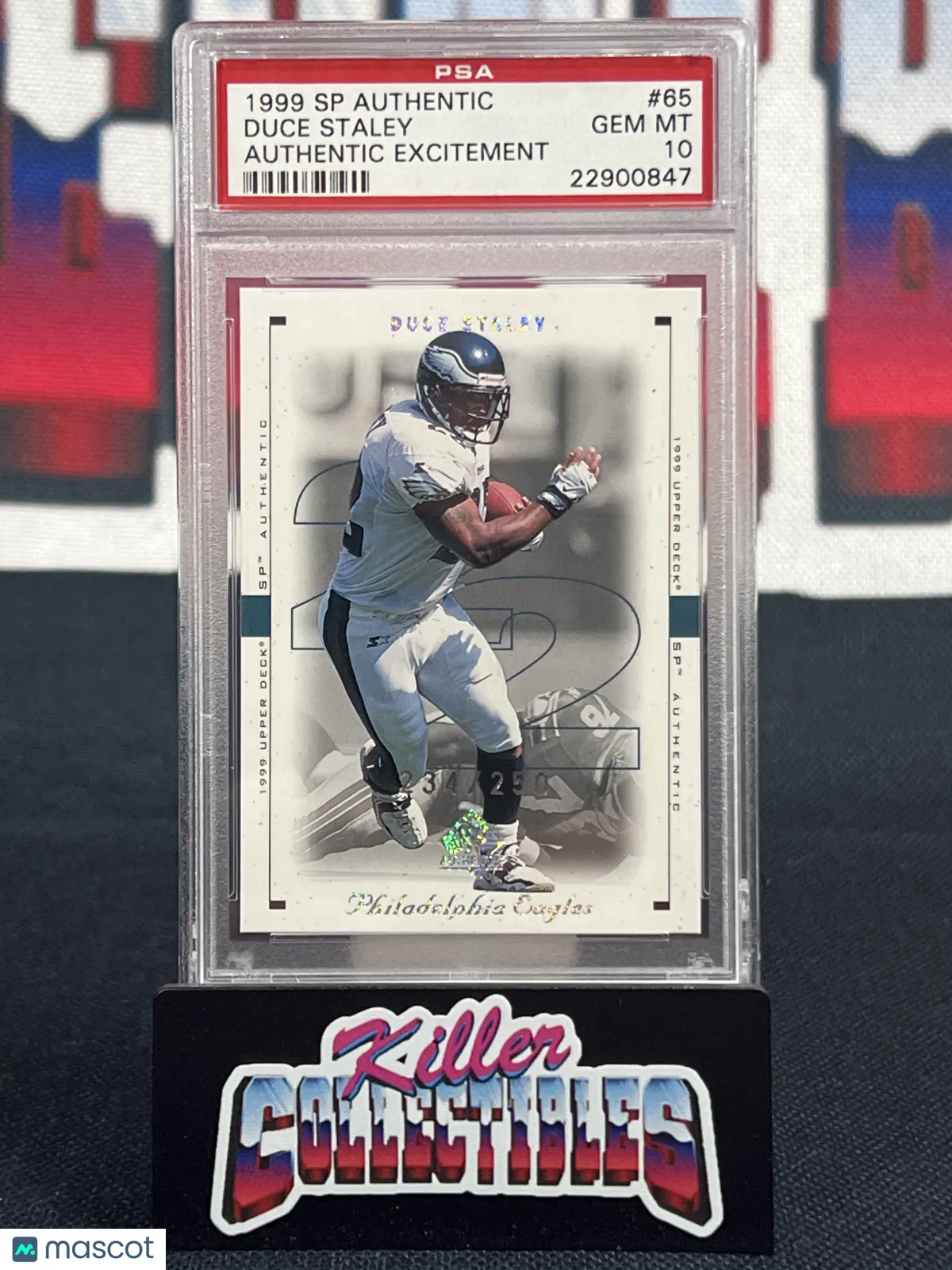 Product image for 1999 SP Authentic Duce Staley #65 /250 PSA 10