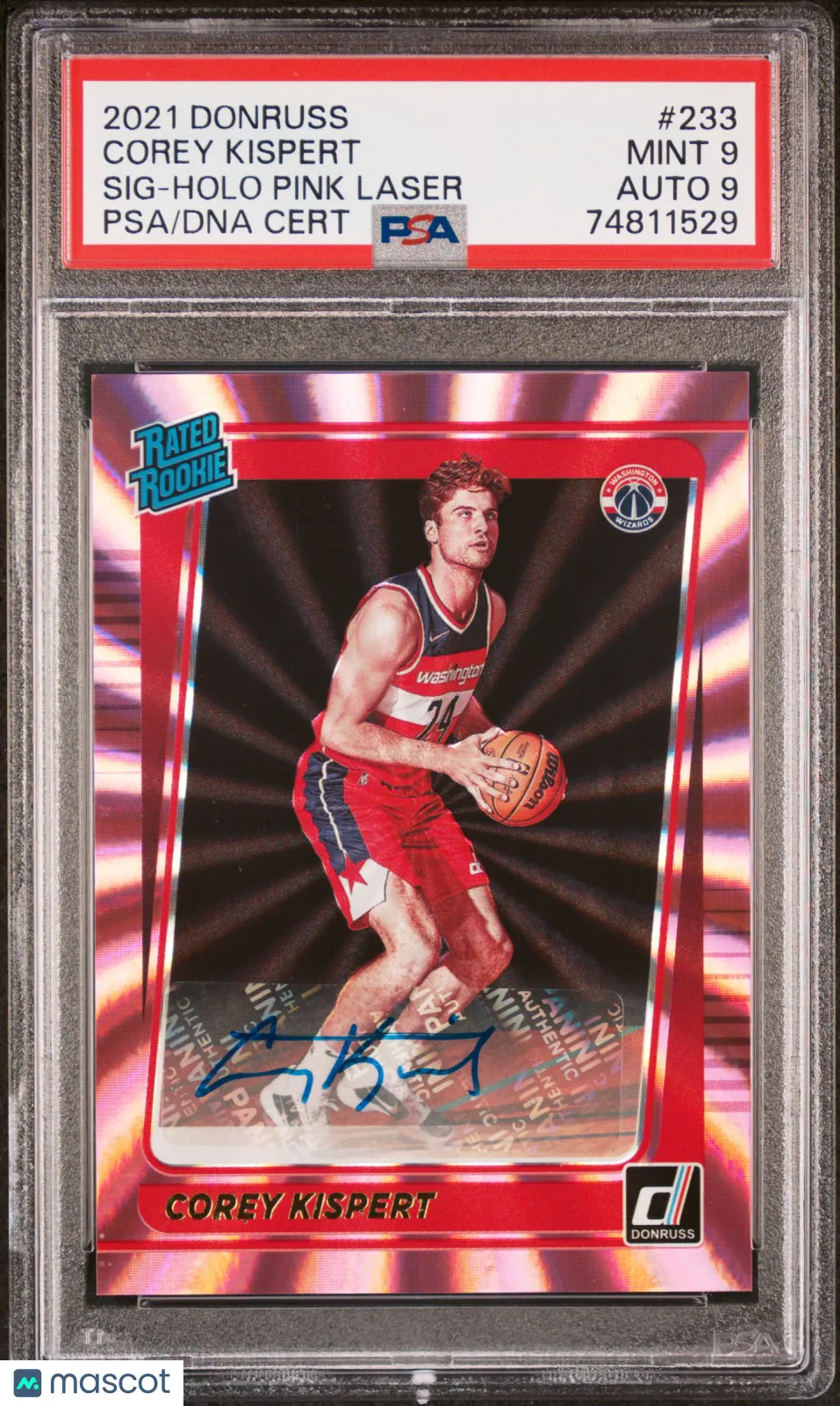 Product image for 2021 Panini Donruss Corey Kispert #233 Rated Rookie PSA 9