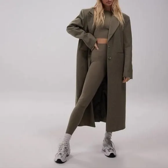 Product image for NA-KD x Josefine HJ Women’s 38/US Medium Beige Straight Blazer Wool Coat New
