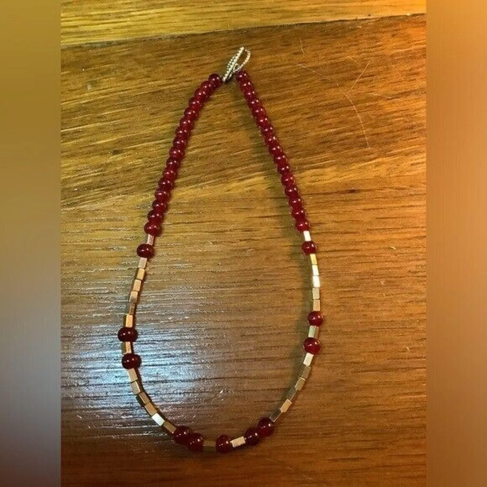 Product image for Vintage Red Glass Beaded Necklace