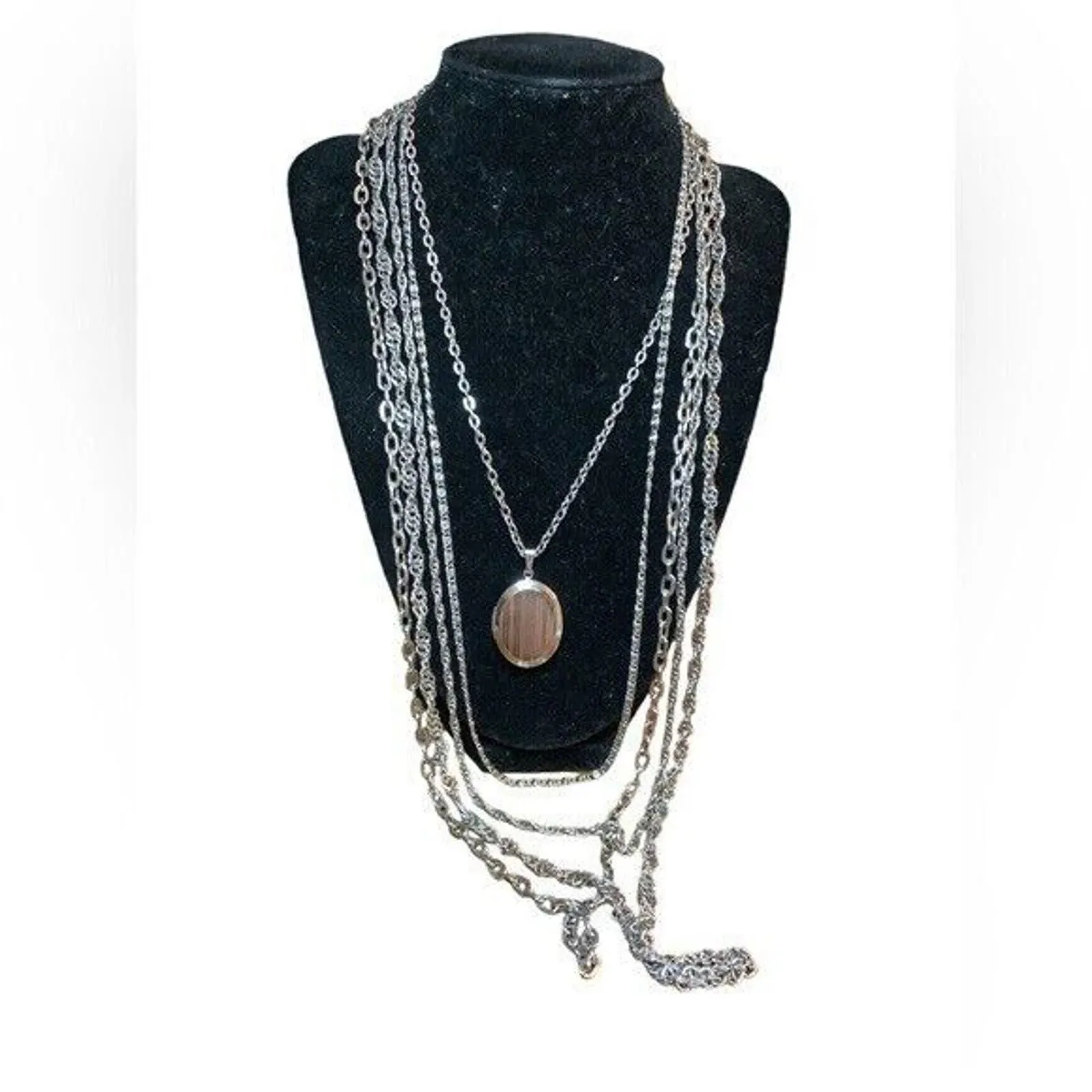 Product image for Vintage 70's Multi Layered Locket Necklace Amazing Condition