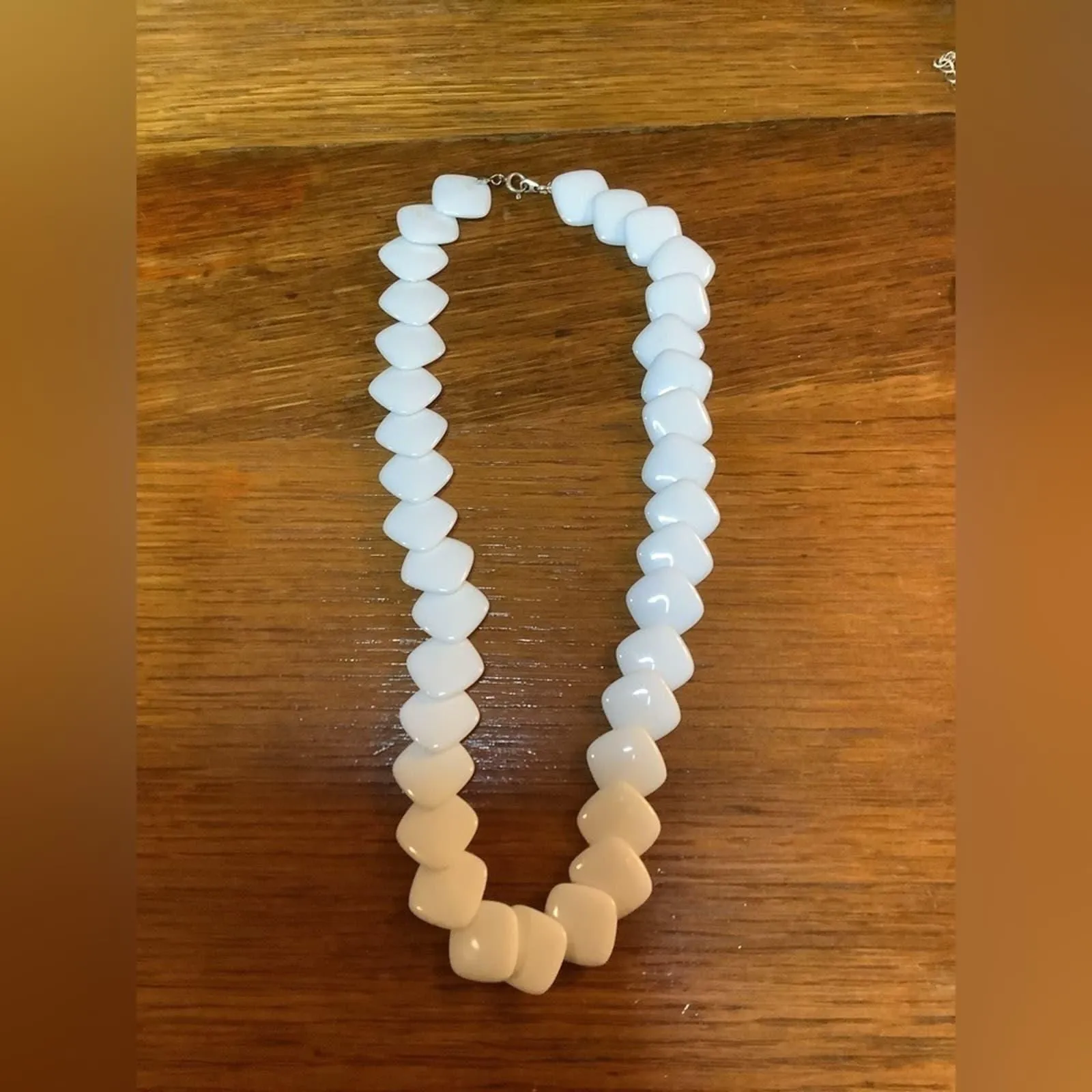 Product image for Vintage Trifari? White Flat Disk Necklace 19” Long
