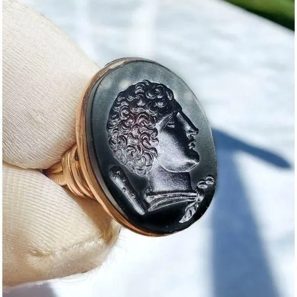 Product image for Georgian Carnelian Intaglio Gold Signet Ring 14k Gold Hercules Antique size 6.5