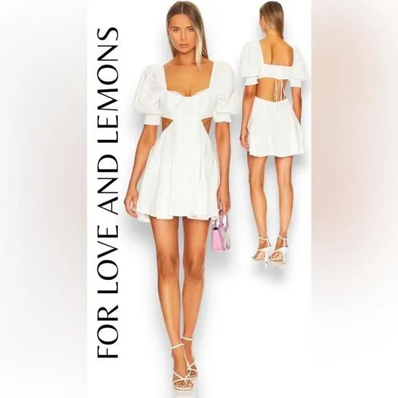 NWT REVOLVE Arya Mini Dress in White For Love & Lemons HOT ITEMSOLD  OUT  Whatnot: Shop, Sell, Connect