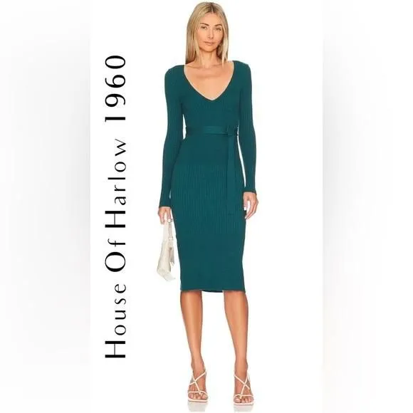 Product image for REVOLVE House of Harlow 1960 x REVOLVE Aaron Knit Dress in Teal ⛔️Minor flaw⛔️
