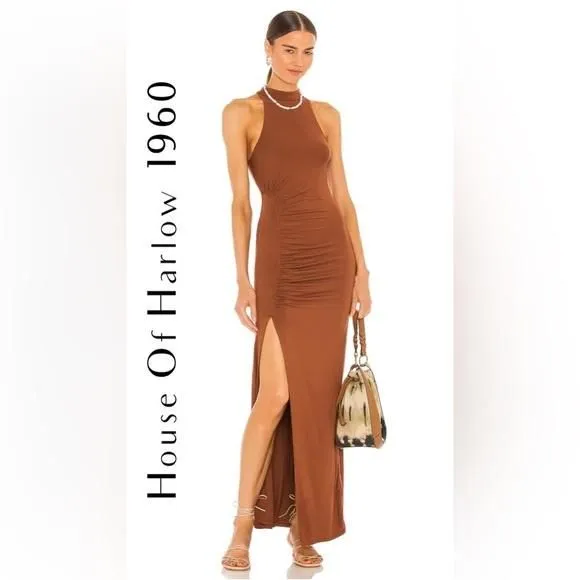 Revolve House of Harlow 1960 x Revolve Lorenza Dress in Brown1