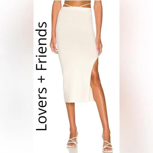 Product image for REVOLVE Lovers and Friends Baylor Midi Skirt in White