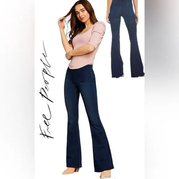 Product image for NWT Free People Gummy Pull-On Dark Blue Wash F Black