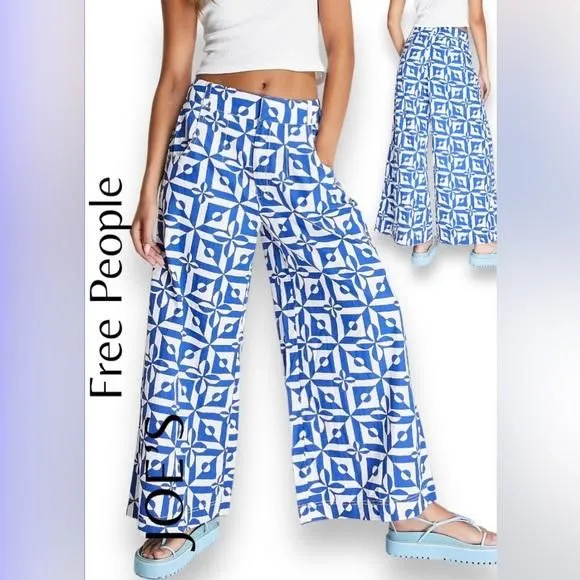 Product image for Free People Menorca cropped printed pants in multi size 12 SOLD OUT! 😍