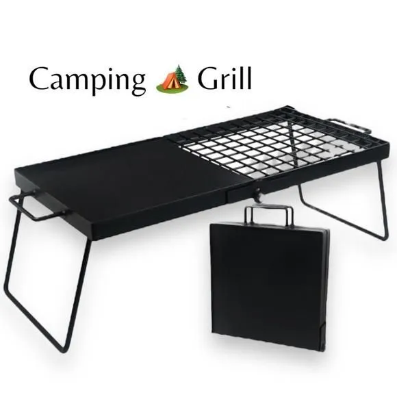 Product image for Heavy Duty 24" Folding Campfire Grill, Camp Fire Grill With Folding Grill Design