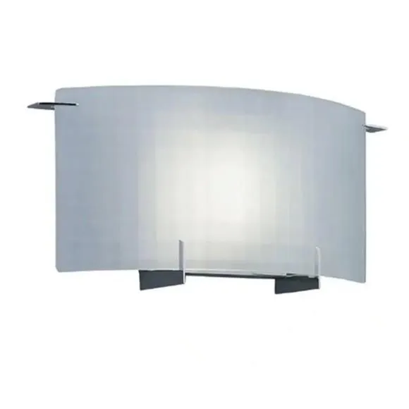 Product image for Moderne 1-Light Chrome Wall Mount Sconce with Frosted Glass