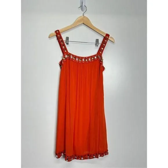 moulinette soeurs red dress Anthropologie Moulinette Soeurs Red Silk Dress