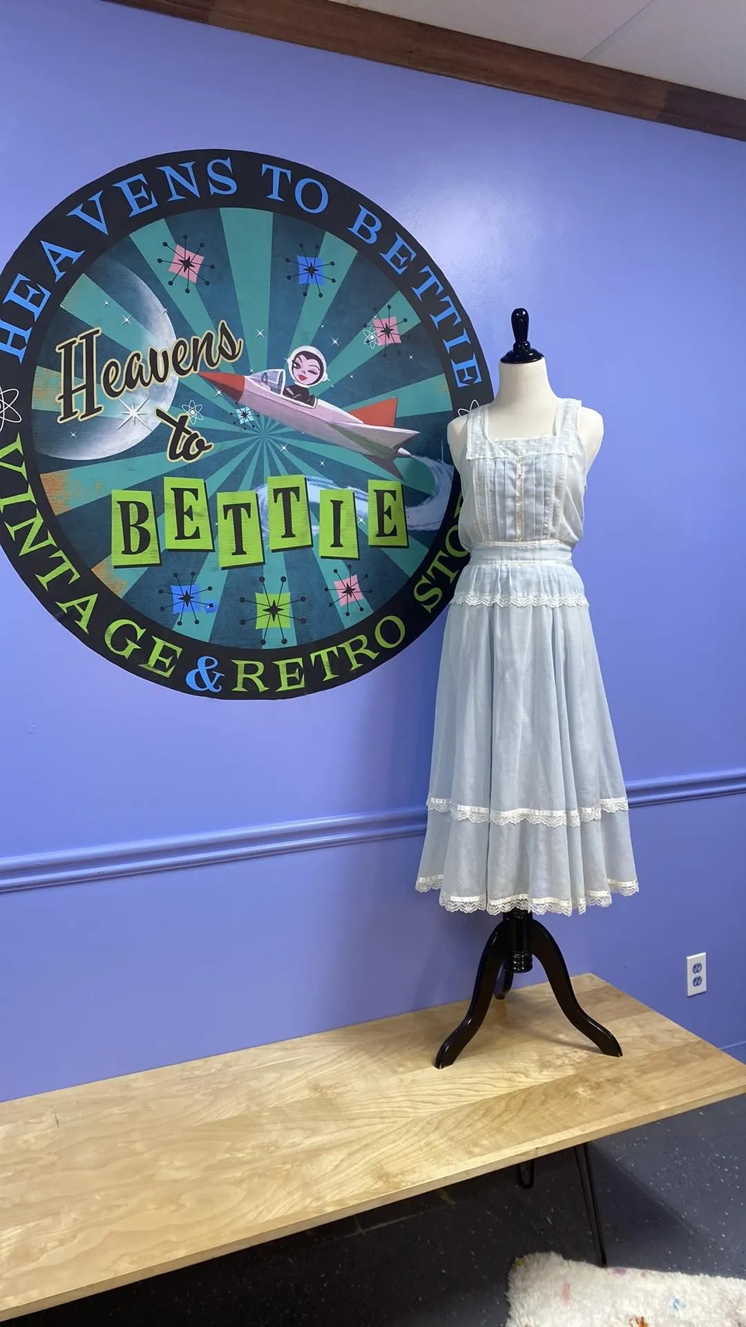 Product image for Vintage Gunne Sax Blue and White dress 